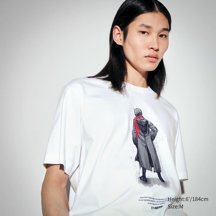 Uniqlo Hideaki Anno Ut Grafika (Rider) Tricko Panske Biele | WIDKYS-069