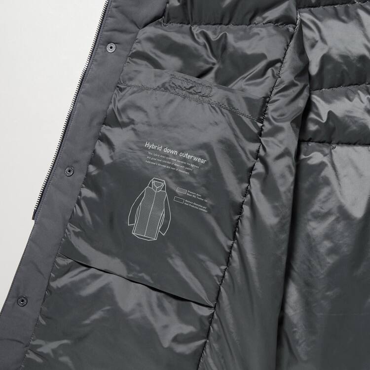 Uniqlo Hybrid Down Kabáty Panske Siva | NXPIFG-547