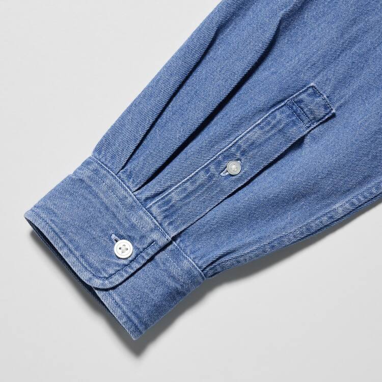 Uniqlo Indigo Denim Regular Fit (Regular Collar) Kosele Panske Modre | ECWVSO-398