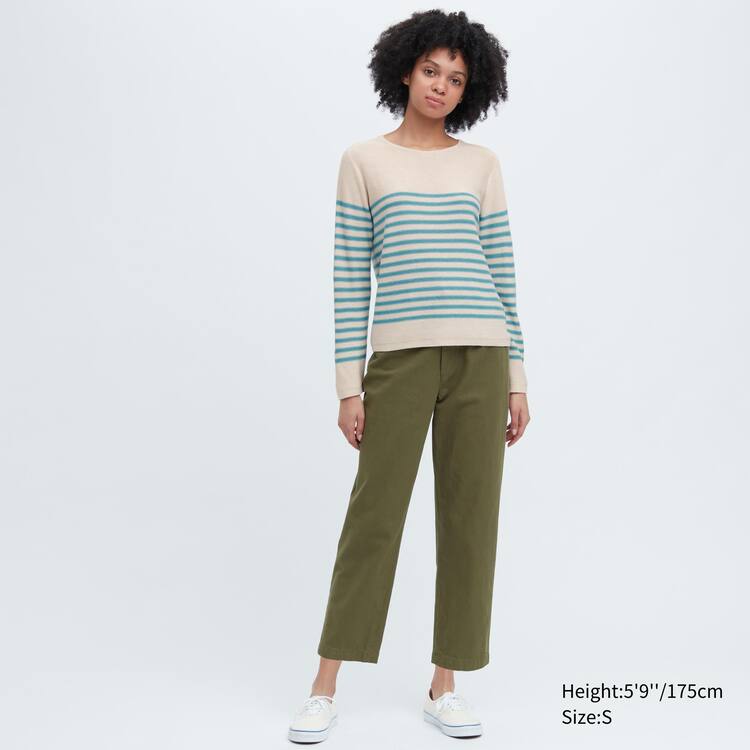 Uniqlo Ines De La Fressange 3d Knit Seamless Pruhované Lodné Neck Pleteniny Damske Béžové | REPXSI-840