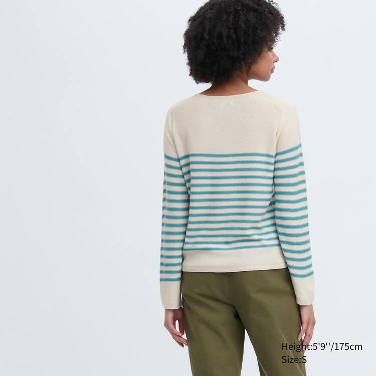 Uniqlo Ines De La Fressange 3d Knit Seamless Pruhované Lodné Neck Pleteniny Damske Béžové | REPXSI-840