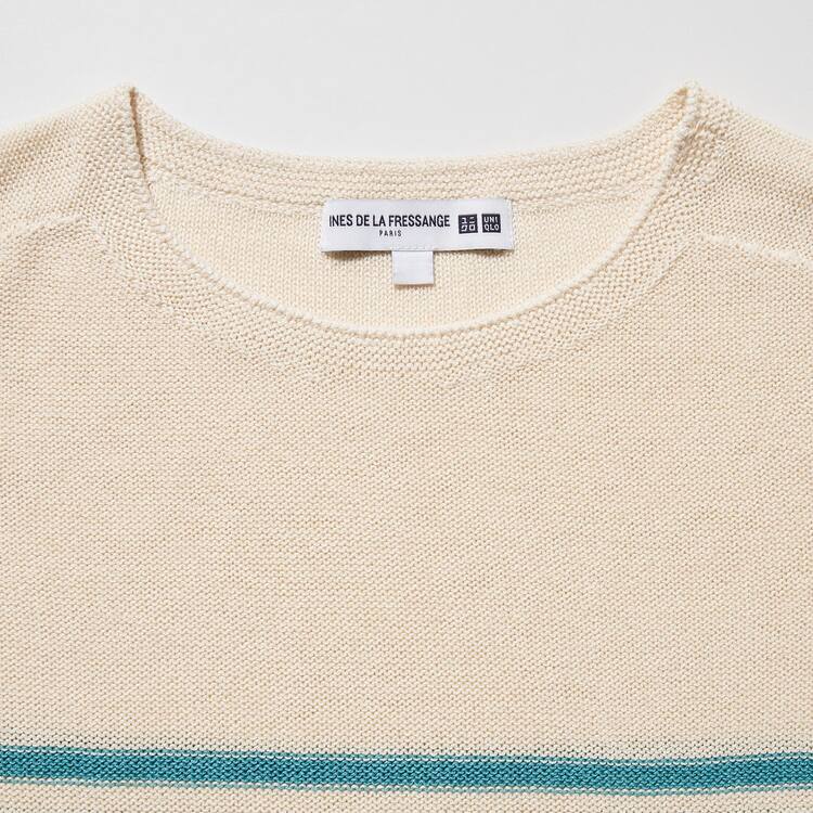 Uniqlo Ines De La Fressange 3d Knit Seamless Pruhované Lodné Neck Pleteniny Damske Béžové | REPXSI-840