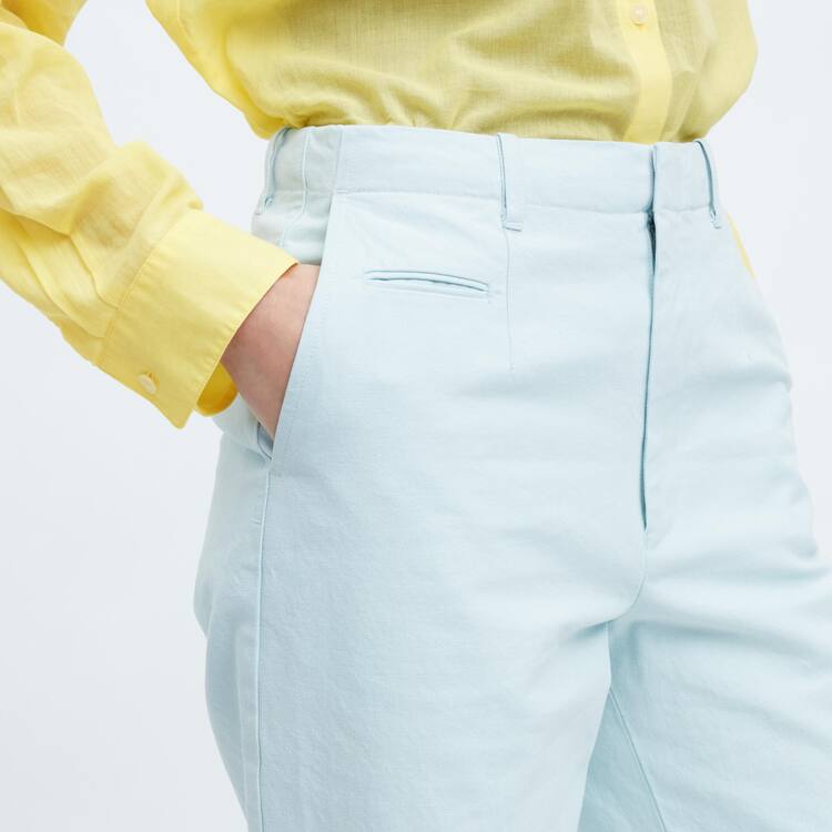 Uniqlo Ines De La Fressange Bavlnene Chino Nohavice Damske Modre | JZFNAH-941