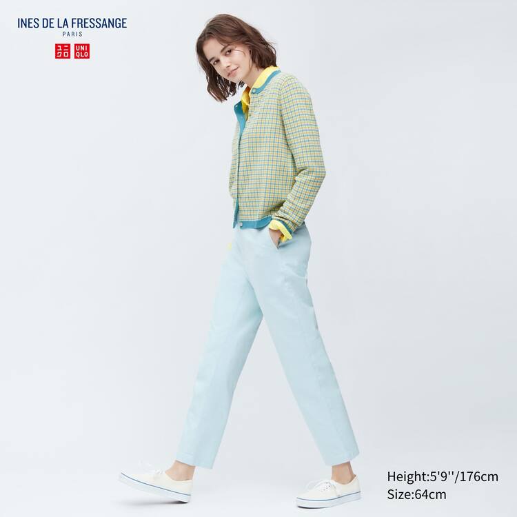 Uniqlo Ines De La Fressange Bavlnene Chino Nohavice Damske Modre | JZFNAH-941