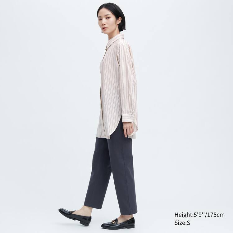Uniqlo Ines De La Fressange Bavlnene Silk Blend Oversized Long Sleeved Kosele Damske Béžové | PBOGEK-981