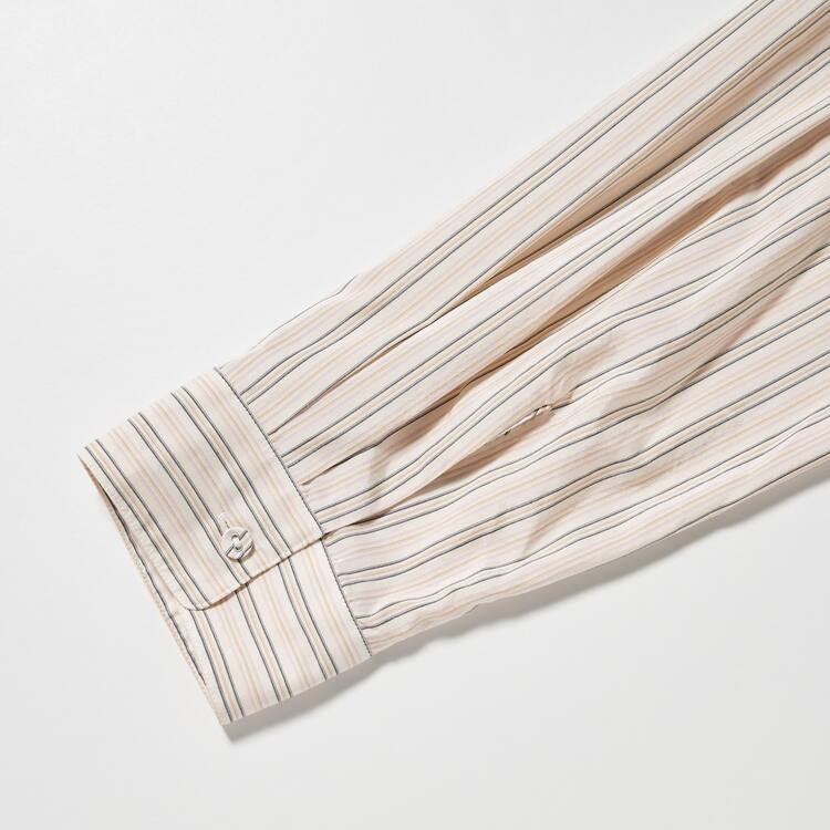 Uniqlo Ines De La Fressange Bavlnene Silk Blend Oversized Long Sleeved Kosele Damske Béžové | PBOGEK-981