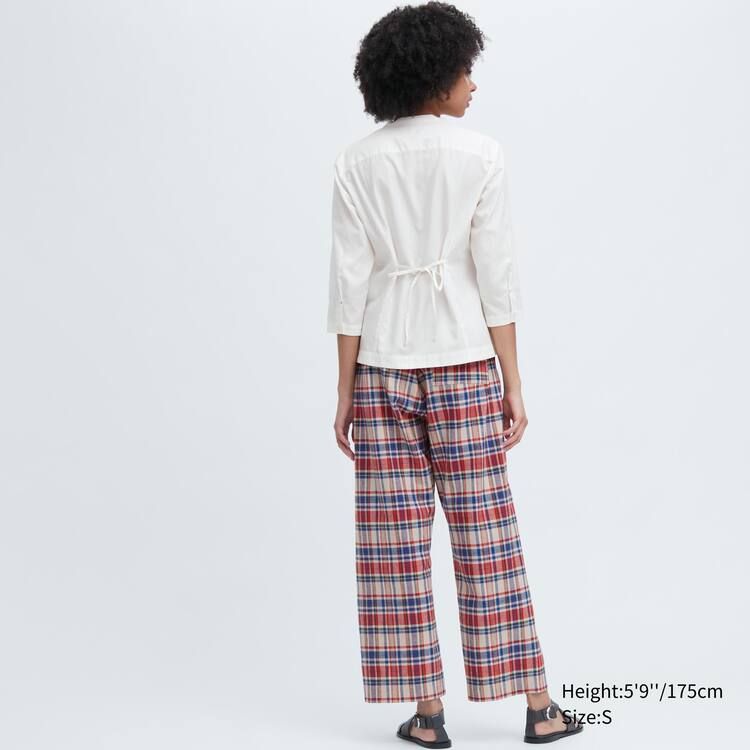 Uniqlo Ines De La Fressange Bavlnene Twill V Neck 3/4 Sleeved Kosele Damske Biele | ZDUMXP-085