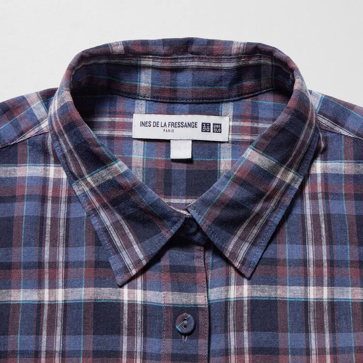 Uniqlo Ines De La Fressange Linen Bavlnene Blended Saty Damske Modre | HDRXTL-035