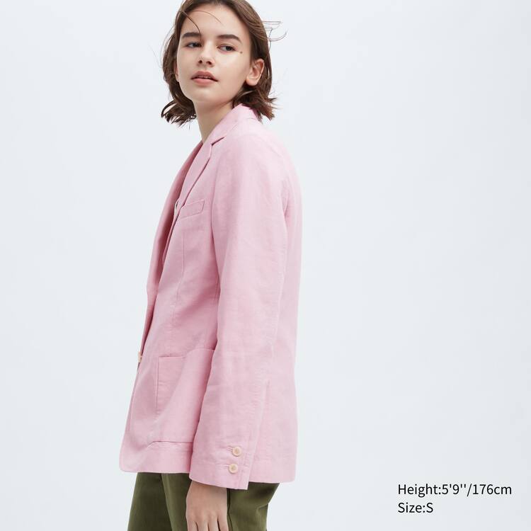 Uniqlo Ines De La Fressange Linen Bavlnene Blend Bundy Damske Ruzove | JDYVQA-028