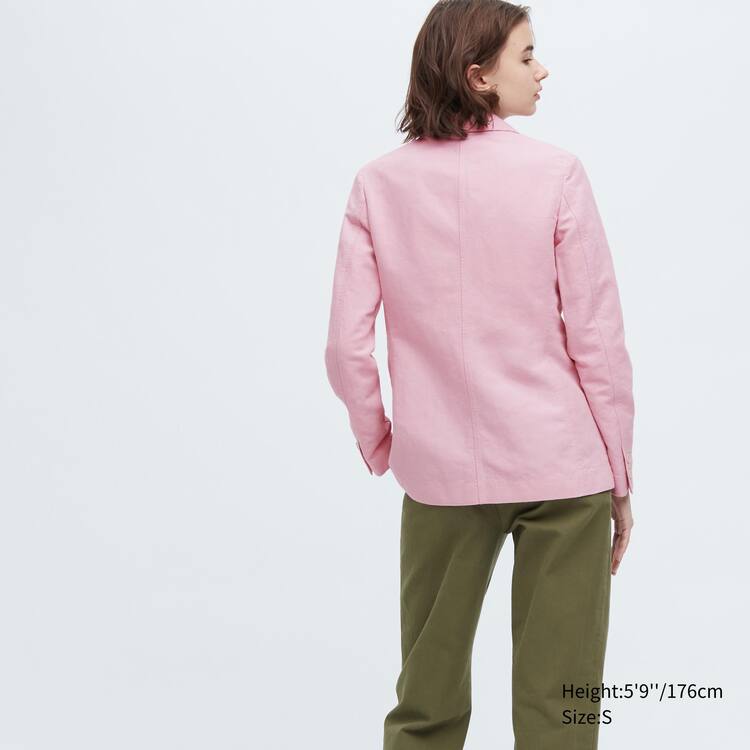Uniqlo Ines De La Fressange Linen Bavlnene Blend Bundy Damske Ruzove | JDYVQA-028