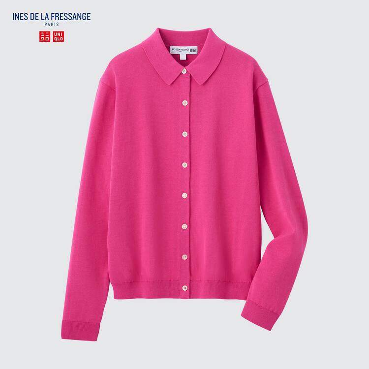 Uniqlo Ines De La Fressange Pletené Polo Kardigán Damske Ruzove | GVYCSA-432