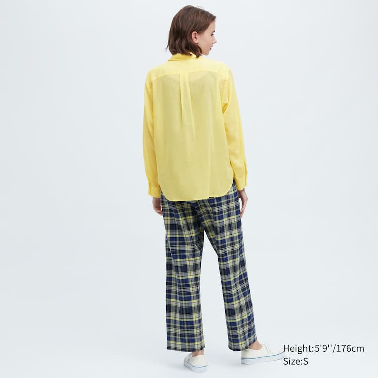 Uniqlo Ines De La Fressange Sheer Bavlnene Relaxed Fit Long Sleeved Kosele Damske Žlté | YIJPHV-342