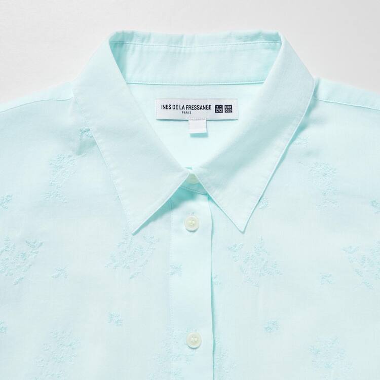Uniqlo Ines De La Fressange Sheer Embroidered Long Sleeved Kosele Damske Modre | THPAOM-856