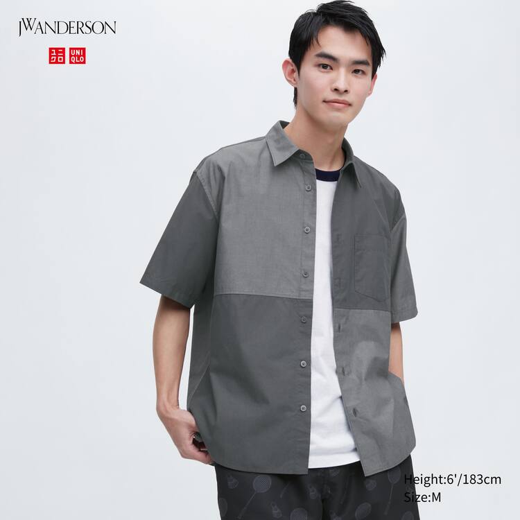 Uniqlo Jw Anderson Bežná Chambray Kratke Sleeved Kosele Panske Siva | VCWEKO-617