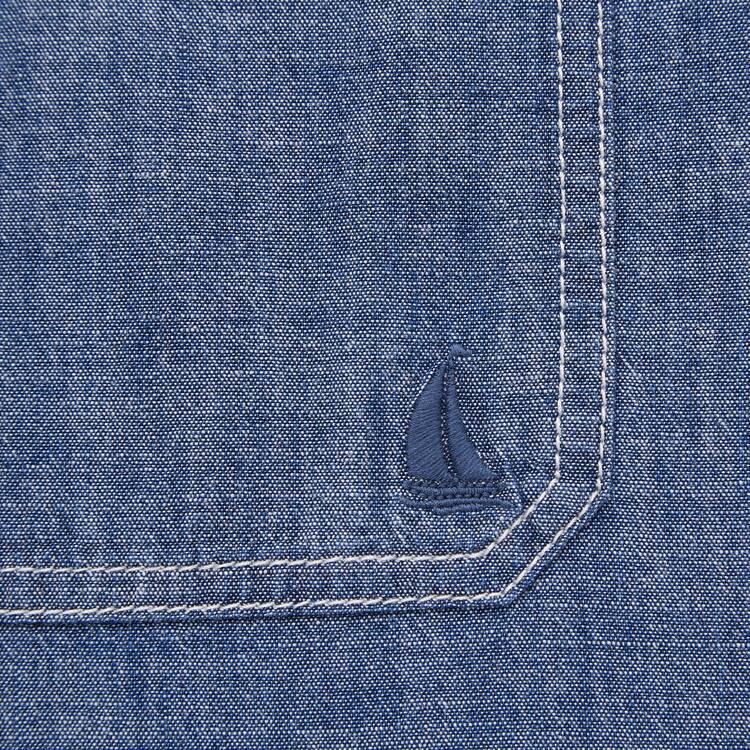 Uniqlo Jw Anderson Chambray Oversized Kratke Sleeved Kosele Panske Modre | ICHVNU-952