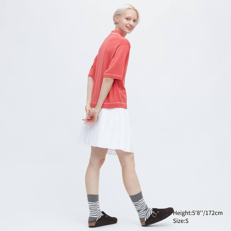 Uniqlo Jw Anderson Kratke Sleeved Polo Topy Damske Ruzove | VPQHZC-762