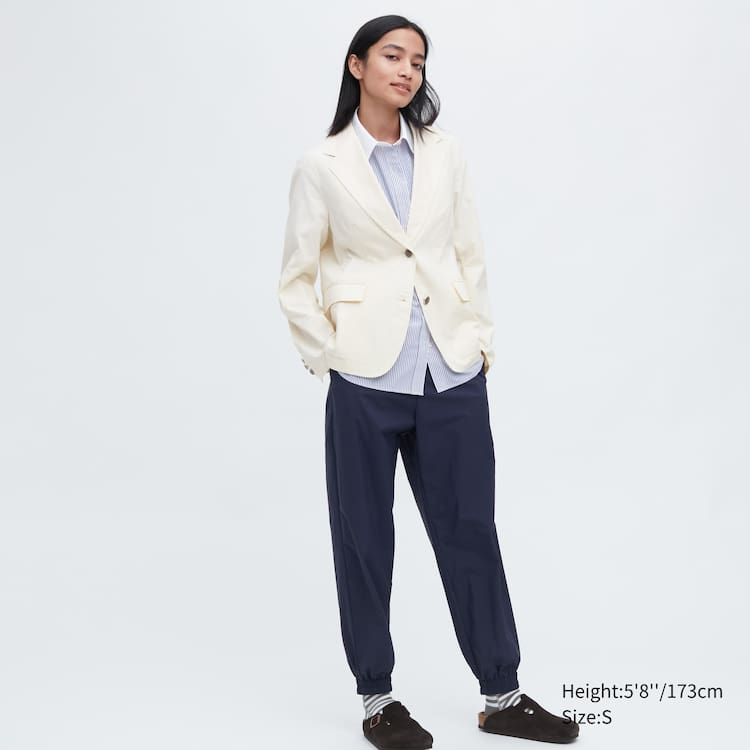 Uniqlo Jw Anderson Linen Blend Bundy Damske Biele | UKTDVM-920