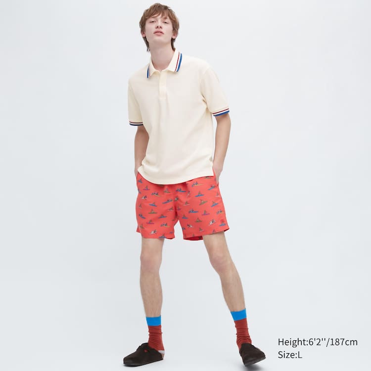 Uniqlo Jw Anderson Rowing Print Active Utility Sortky Panske Červené | GIZPHR-014