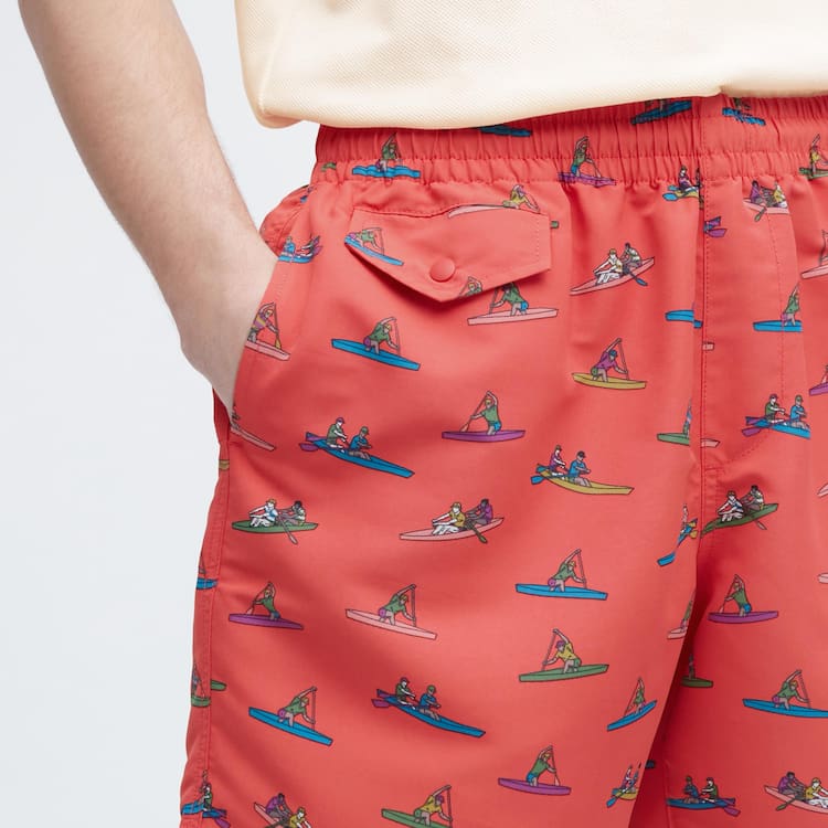 Uniqlo Jw Anderson Rowing Print Active Utility Sortky Panske Červené | GIZPHR-014