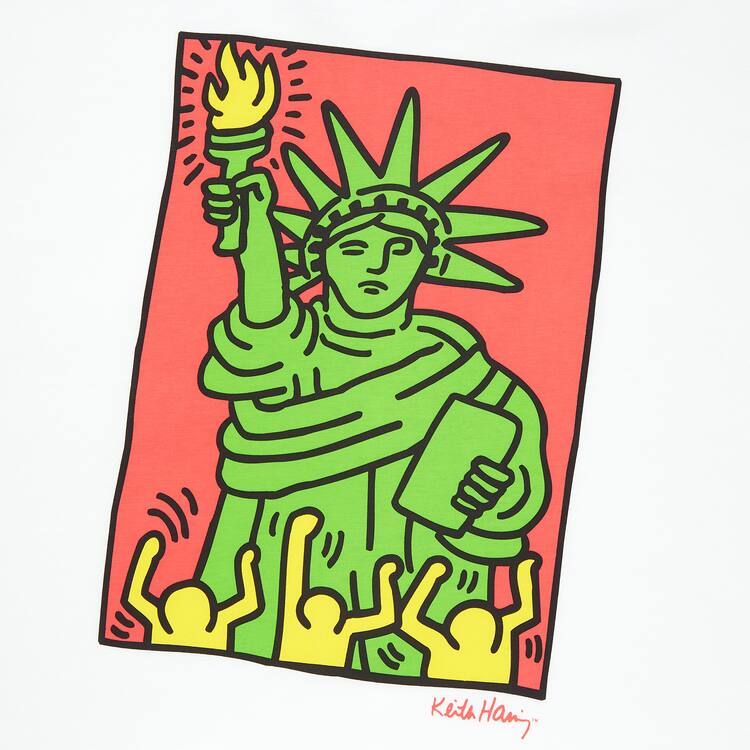 Uniqlo Keith Haring Ut Grafika Tricko Panske Biele | WTDFHR-594