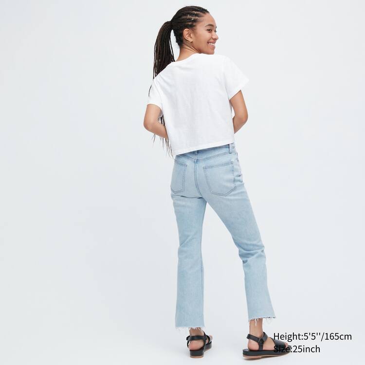 Uniqlo Kick Flared Cut-off Džínsy Damske Modre | JYDRTI-495