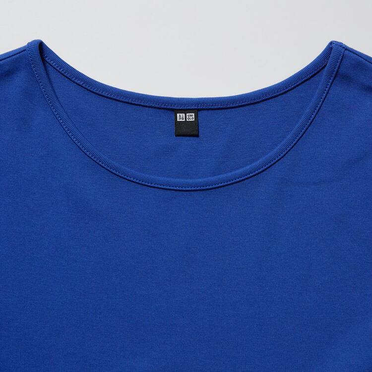 Uniqlo Kratke Sleeved Flared Saty Damske Modre | USNLHO-739