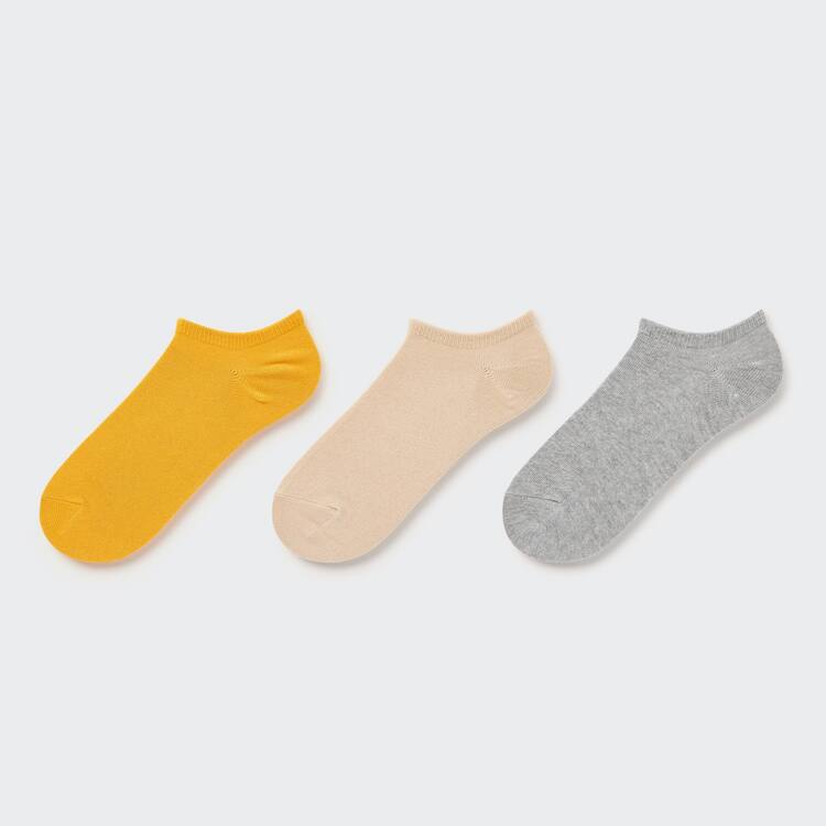 Uniqlo Kratke (Three Pairs) Ponozky Damske Žlté Béžové Siva | QKDCJV-742