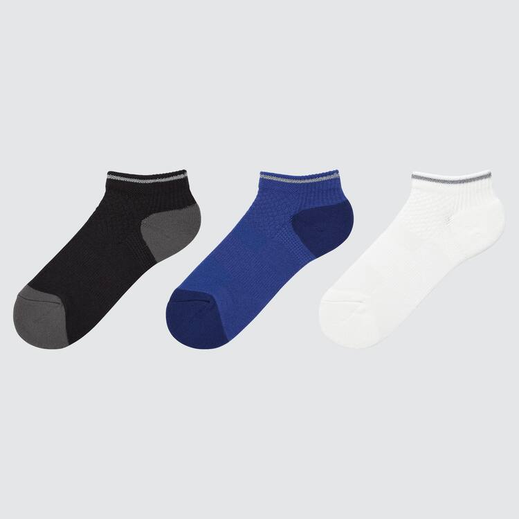 Uniqlo Kratke (Three Pairs) Ponozky Detske Čierne Modre Biele | ZAYSWV-287