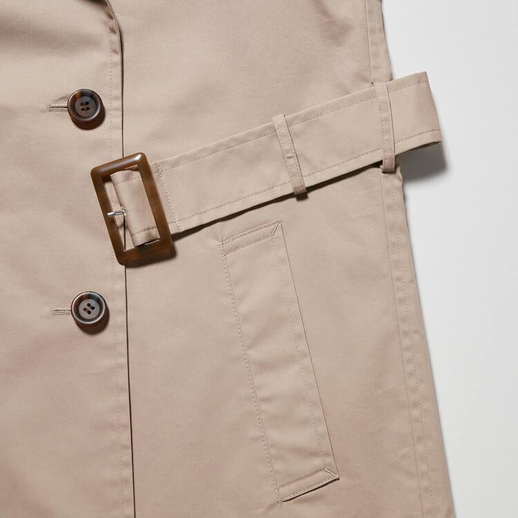 Uniqlo Kratke Trench Kabáty Damske Béžové | HLVZXD-391