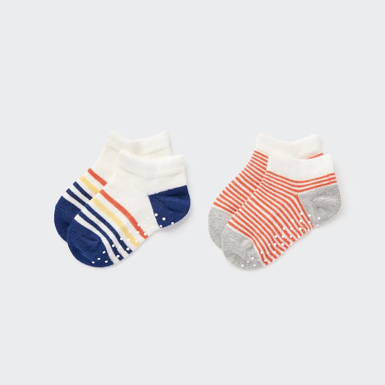 Uniqlo Kratke (Two Pairs) Ponozky Pre Babatka Biele Modre Ruzove | ESBXQA-048