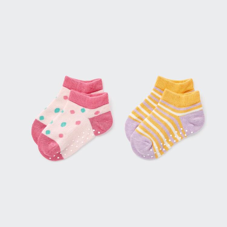 Uniqlo Kratke (Two Pairs) Ponozky Pre Babatka Ruzove Oranžové | QCSNKI-179