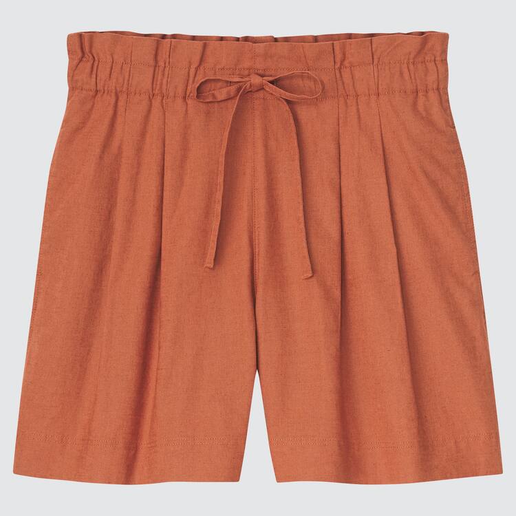 Uniqlo Linen Bavlnene Blend Sortky Damske Oranžové | QWFLJY-541