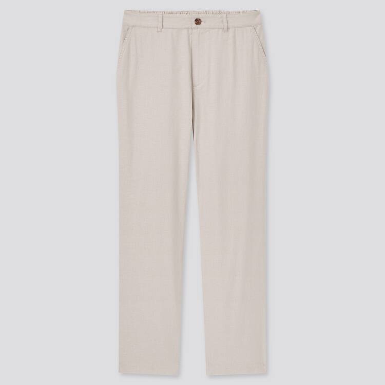 Uniqlo Linen Bavlnene Blend Tapered (2021 Season) Nohavice Damske Béžové | XPTRGW-174