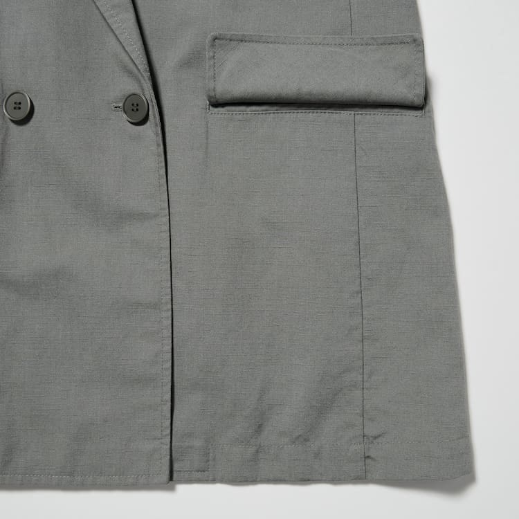 Uniqlo Linen Blend Bundy Damske Olivovo Zelená | LEJVYK-039