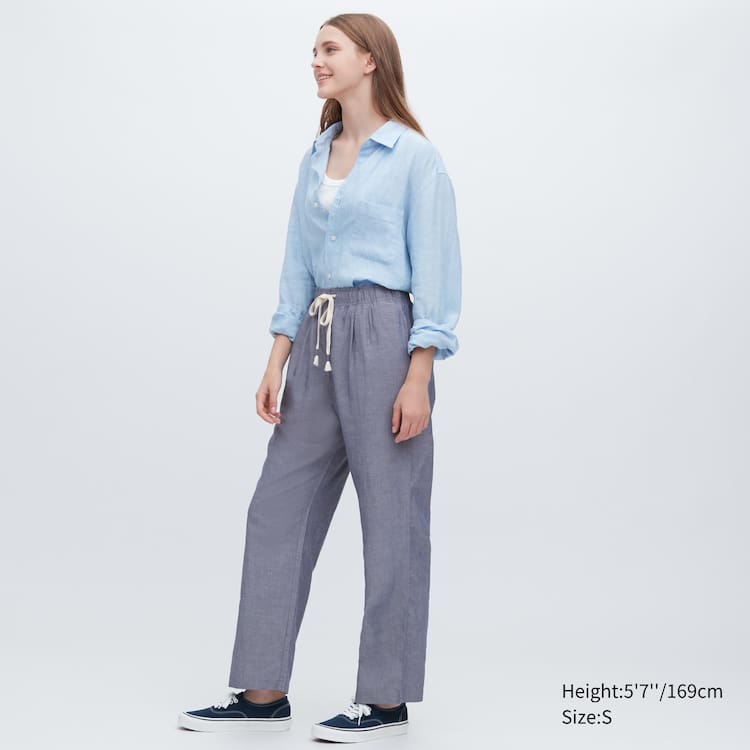 Uniqlo Linen Blend Easy Loungewear Damske Siva | CVOUSX-972