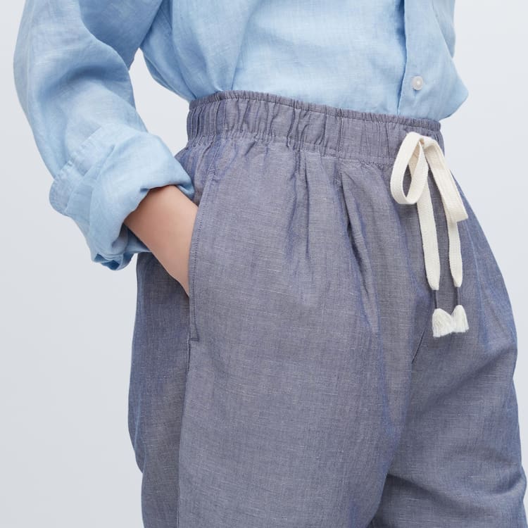 Uniqlo Linen Blend Easy Loungewear Damske Siva | CVOUSX-972