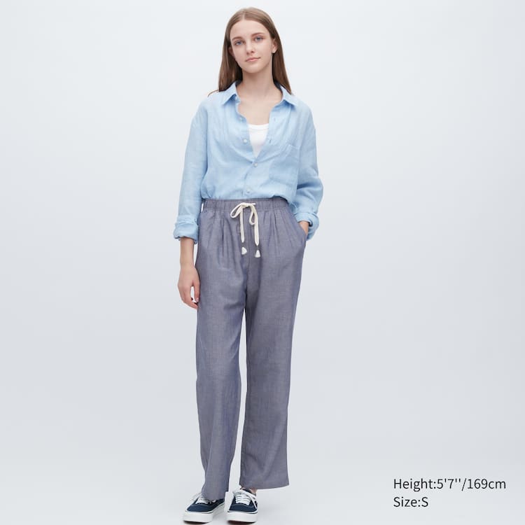 Uniqlo Linen Blend Easy Loungewear Damske Siva | CVOUSX-972