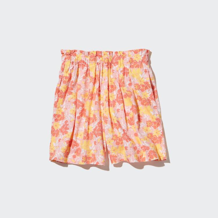 Uniqlo Linen Blend Flower Print Easy Sortky Detske Ruzove | OTNKXC-354