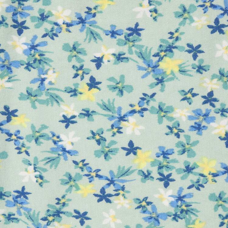 Uniqlo Linen Blend Flower Print Easy Sortky Detske Zelene | UCAPHV-654