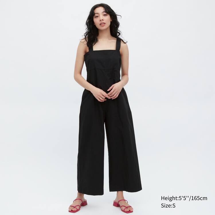 Uniqlo Linen Blend Kombinéza Damske Čierne | GJICTX-174