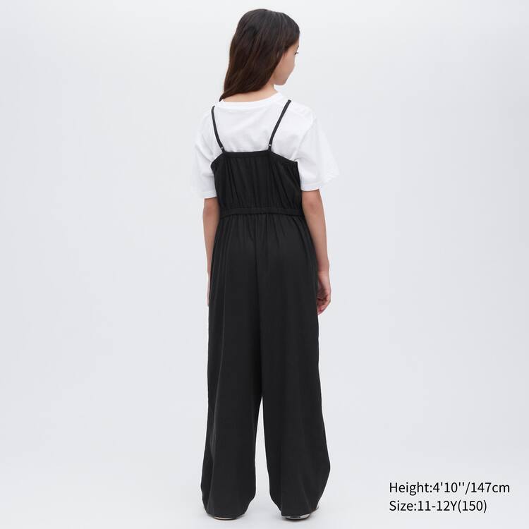 Uniqlo Linen Blend Kombinéza Detske Čierne | WTNGIQ-580