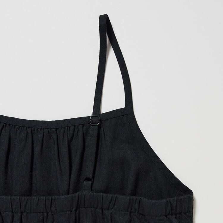 Uniqlo Linen Blend Kombinéza Detske Čierne | WTNGIQ-580