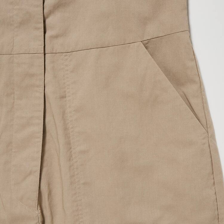 Uniqlo Linen Blend Kratke Sleeved Romper Saty Damske Siva | DCFLYE-561
