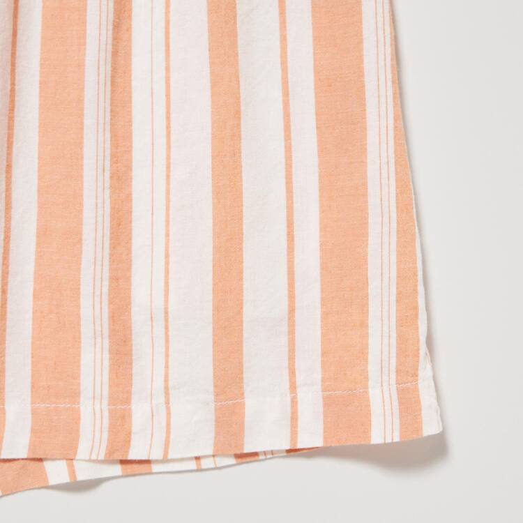 Uniqlo Linen Blend Kratke Sleeved Set Loungewear Damske Oranžové | SVBLFU-245
