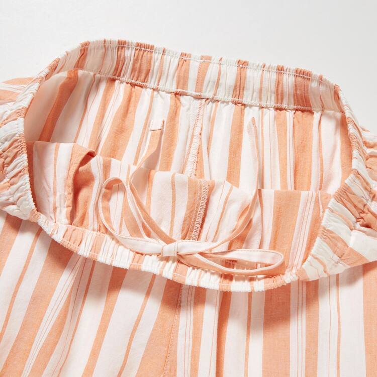 Uniqlo Linen Blend Kratke Sleeved Set Loungewear Damske Oranžové | SVBLFU-245