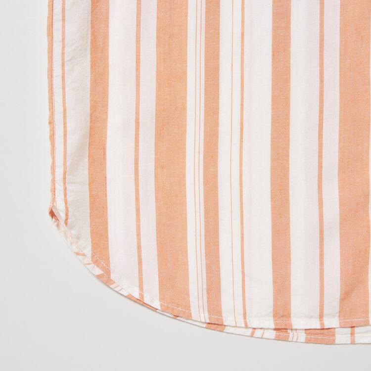 Uniqlo Linen Blend Kratke Sleeved Set Loungewear Damske Oranžové | SVBLFU-245