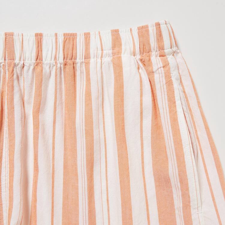 Uniqlo Linen Blend Kratke Sleeved Set Loungewear Damske Oranžové | SVBLFU-245