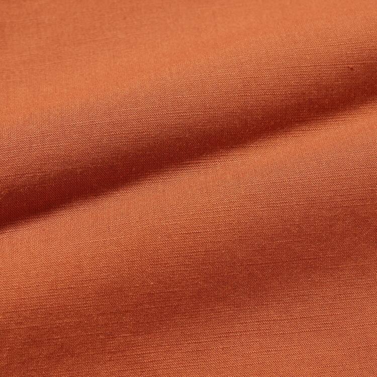 Uniqlo Linen Blend Open Collar Kratke Sleeved Kosele Damske Oranžové | NIAOKU-173