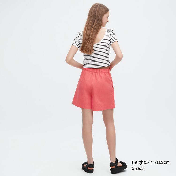 Uniqlo Linen Blend Skort Sukne Damske Ruzove | EWMIOB-895