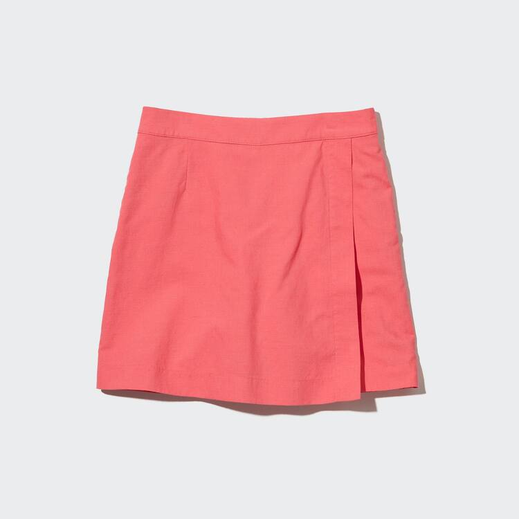 Uniqlo Linen Blend Skort Sukne Damske Ruzove | EWMIOB-895